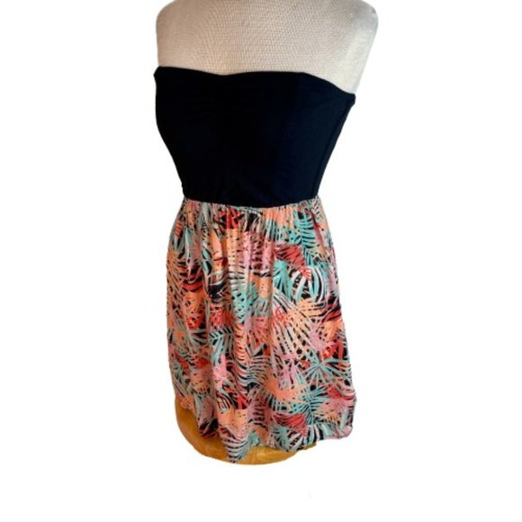 Roxy Tops - Roxy Strapless Top Shirt Black Orange Green